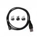 Кабель магнитный Erston USB - Type C + Lightning + MicroUSB (3 in 1), 3A Fast Charging, 1 m