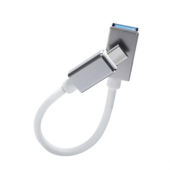 Кабель Erston OTG Type C - USB 3.0 AF, 0.15 м, Silver